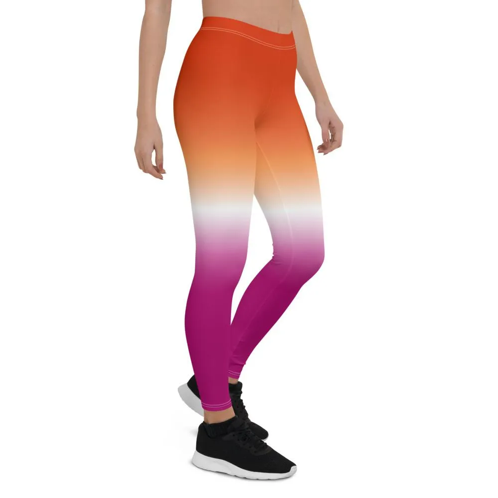 Ombré Community Lesbian Flag Leggings