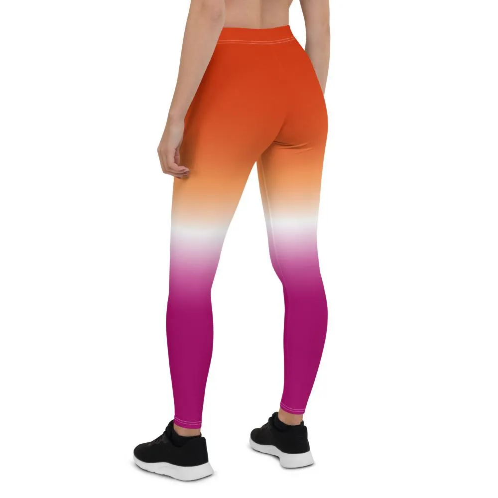 Ombré Community Lesbian Flag Leggings