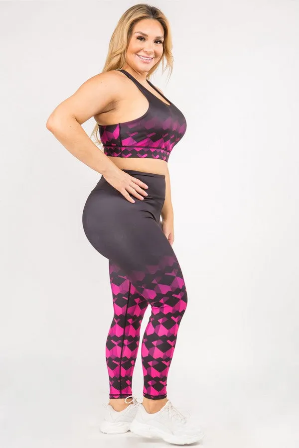 Plus Size Falling for Diamonds Active Sports Bra