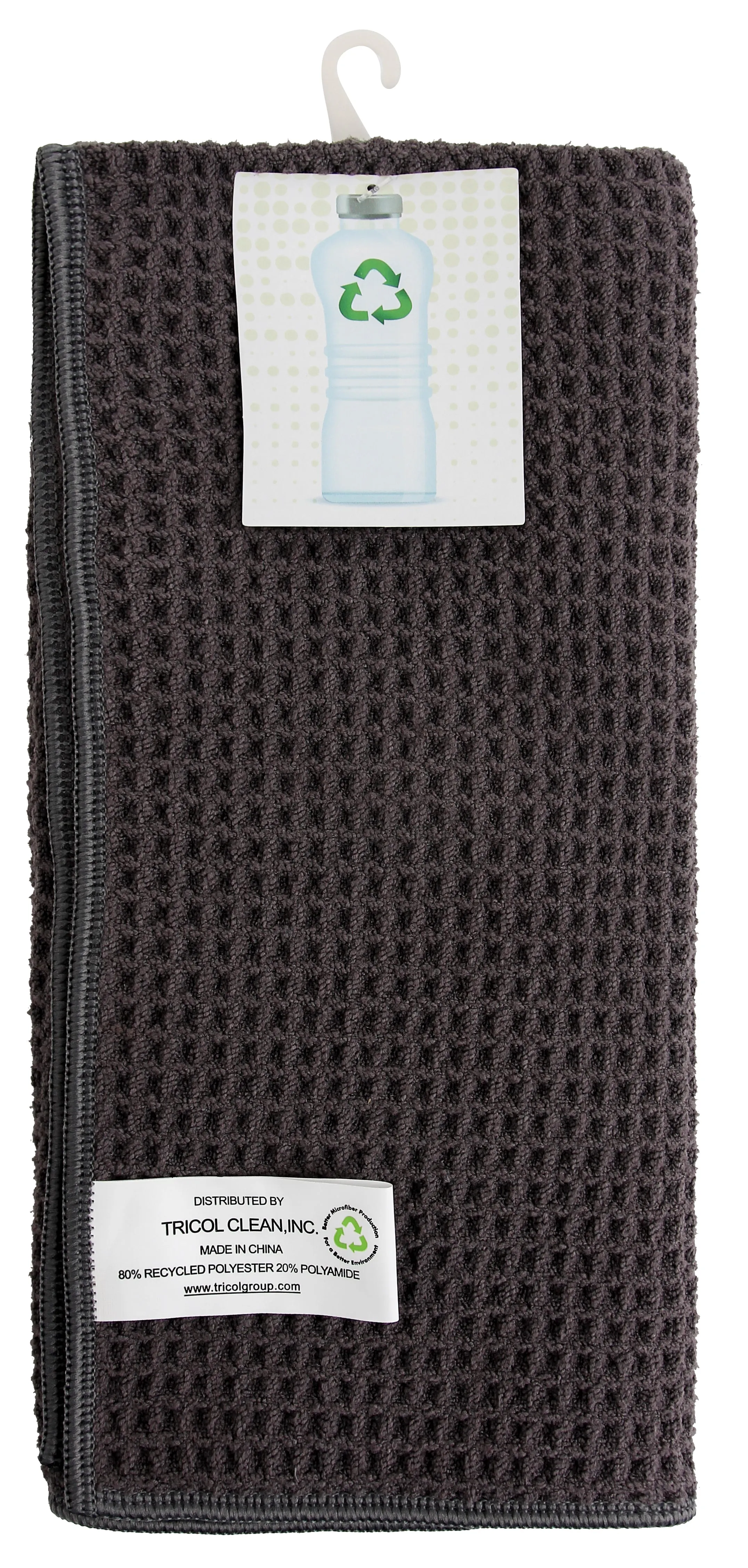 Recycled Honeycomb Dish Towel for Kitchen, Charcoal