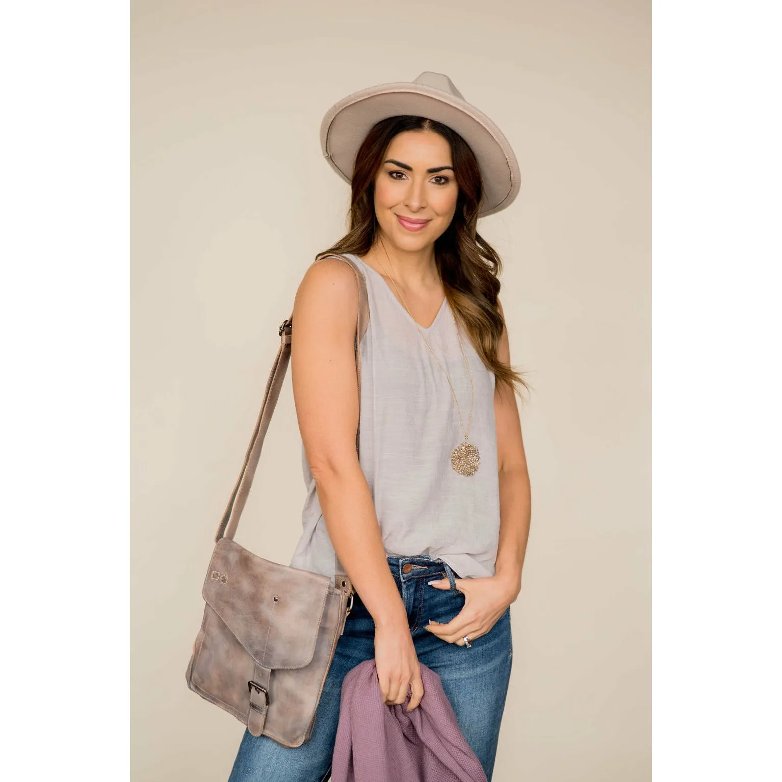Ruched Tissue V-Neck Tank