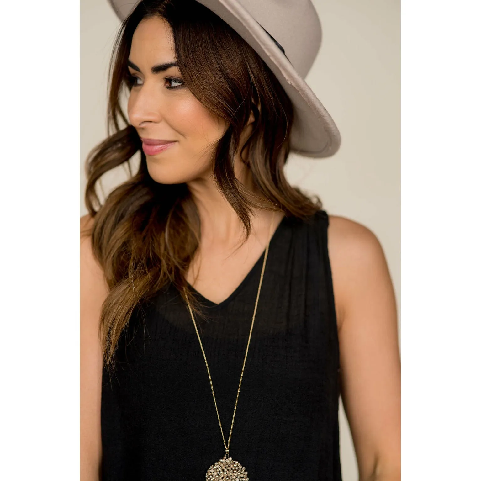 Ruched Tissue V-Neck Tank