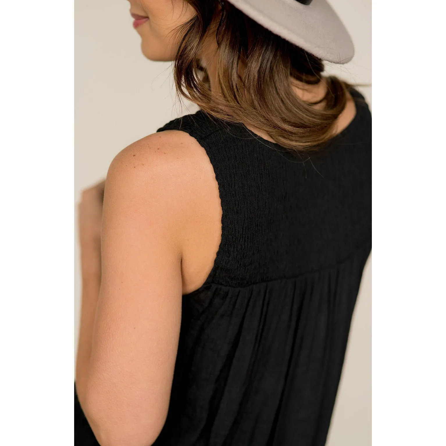 Ruched Tissue V-Neck Tank