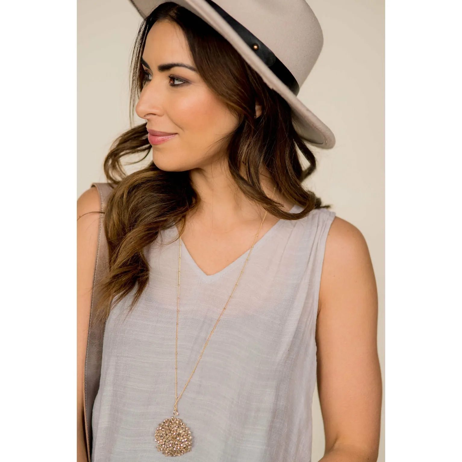 Ruched Tissue V-Neck Tank