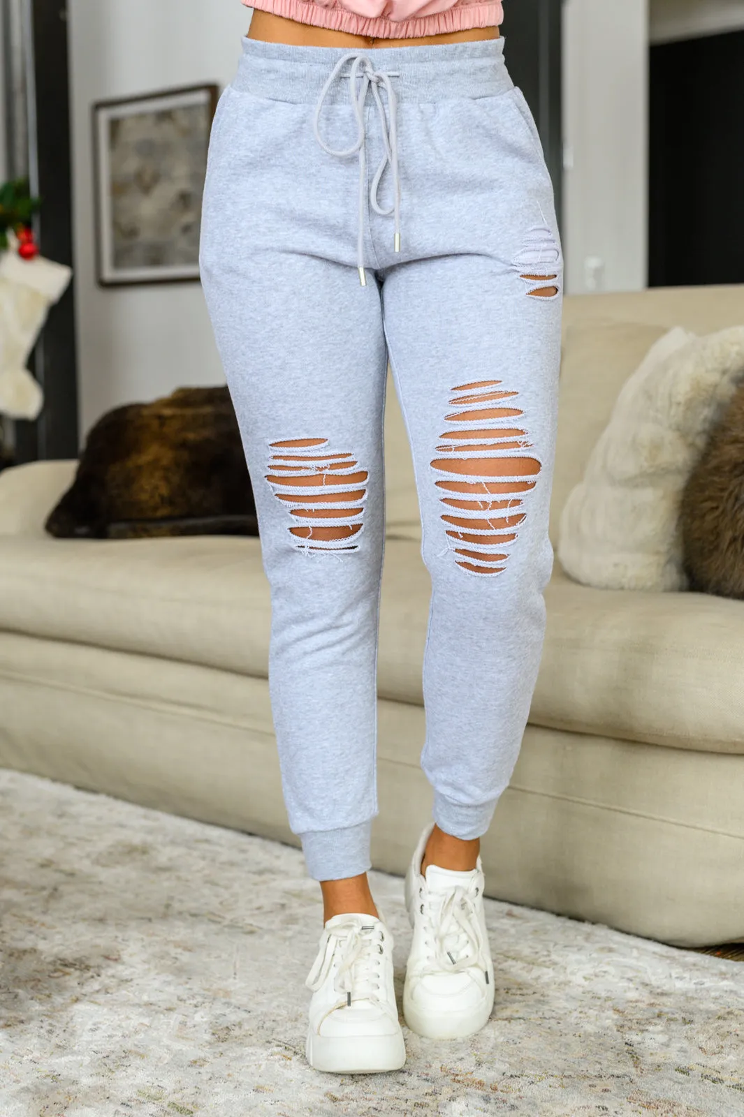 She Got Skills Distressed Heather Gray Joggers