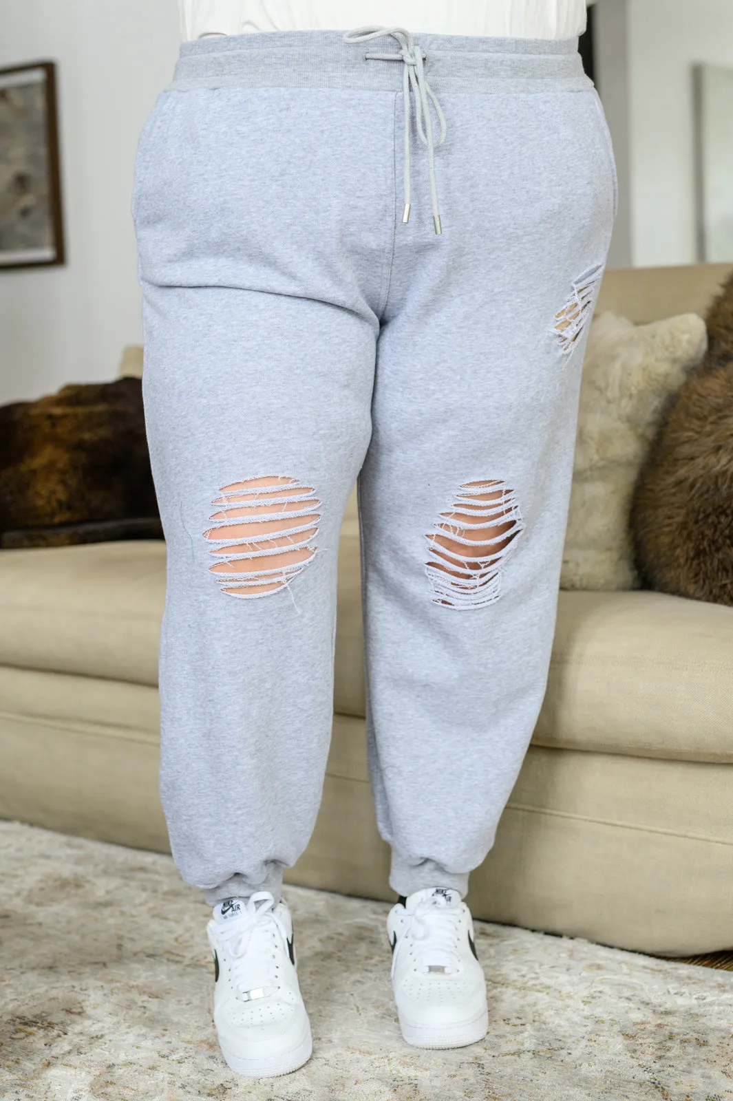 She Got Skills Distressed Heather Gray Joggers