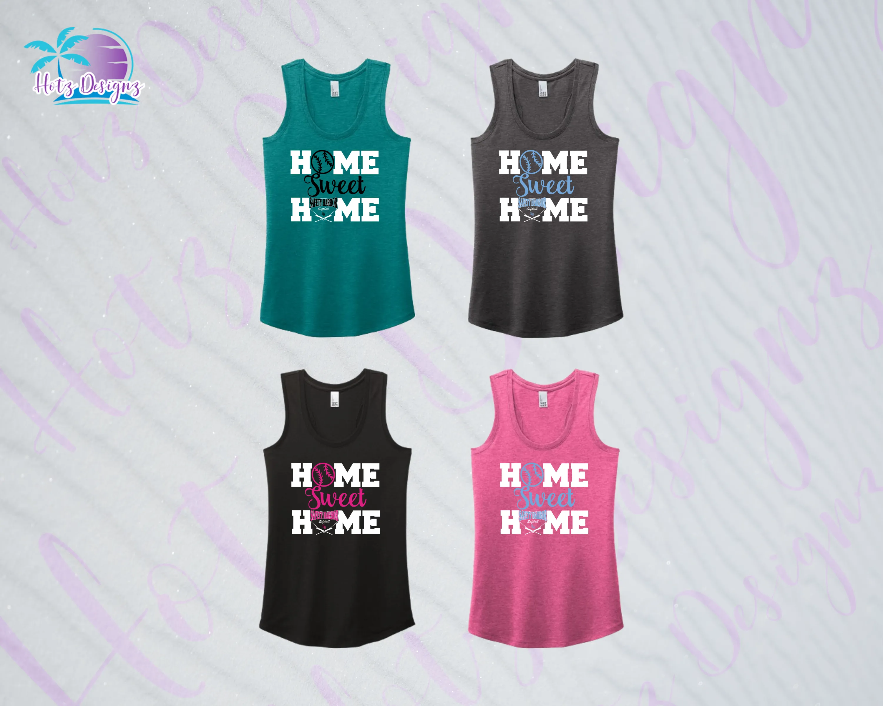 SHLL SFTBL Home Ladies Tri-Blend Racerback Tank (6 Color Options)