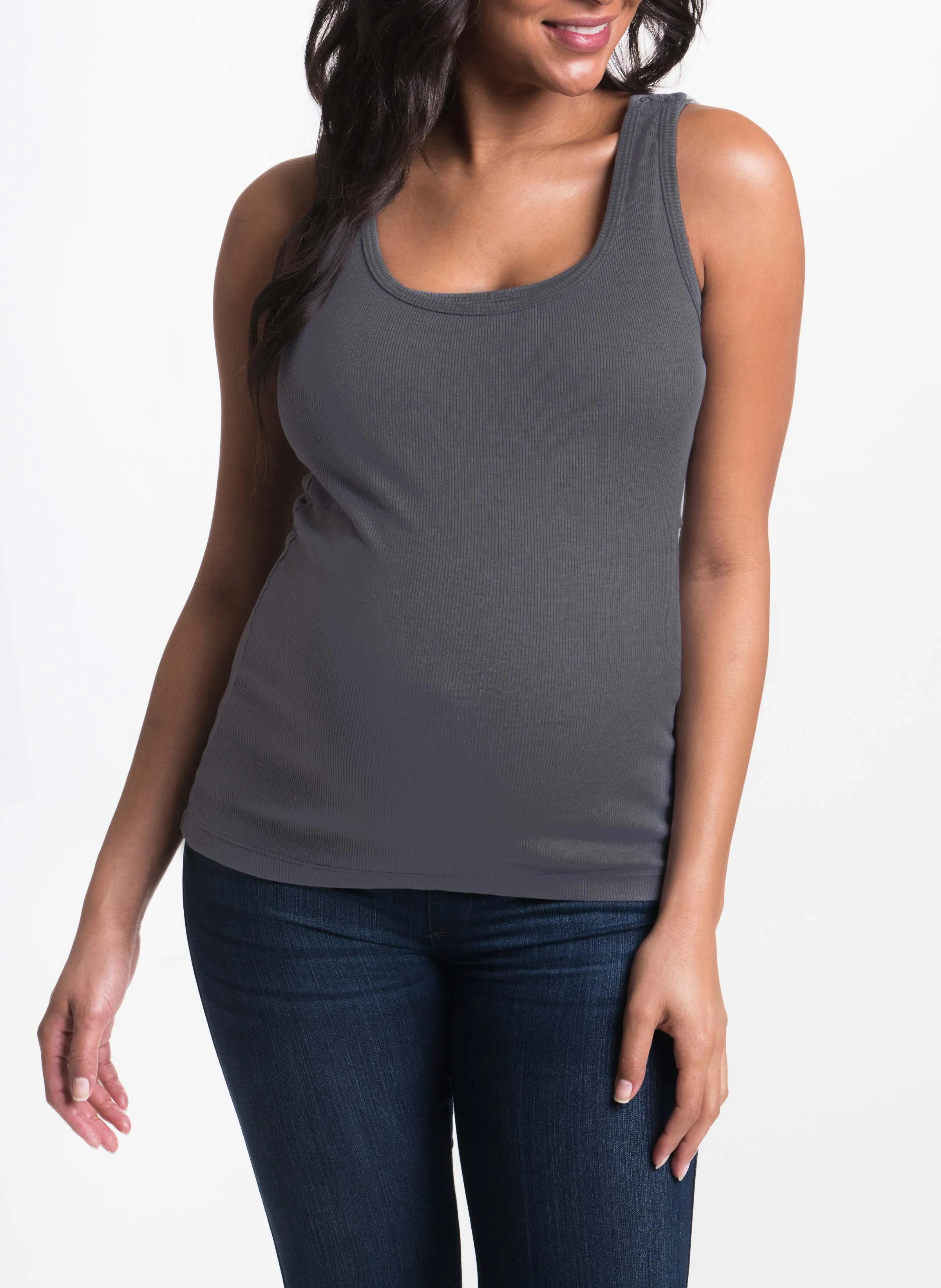 Snap Ribbed Nursing Tank - Colors