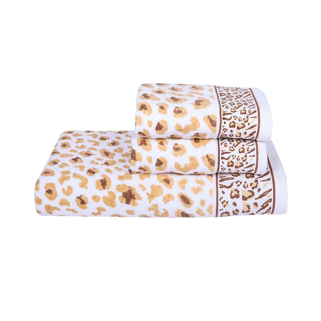 Snow Leopard 500 GSM Cotton Towel Set of 3 (Family Pack)
