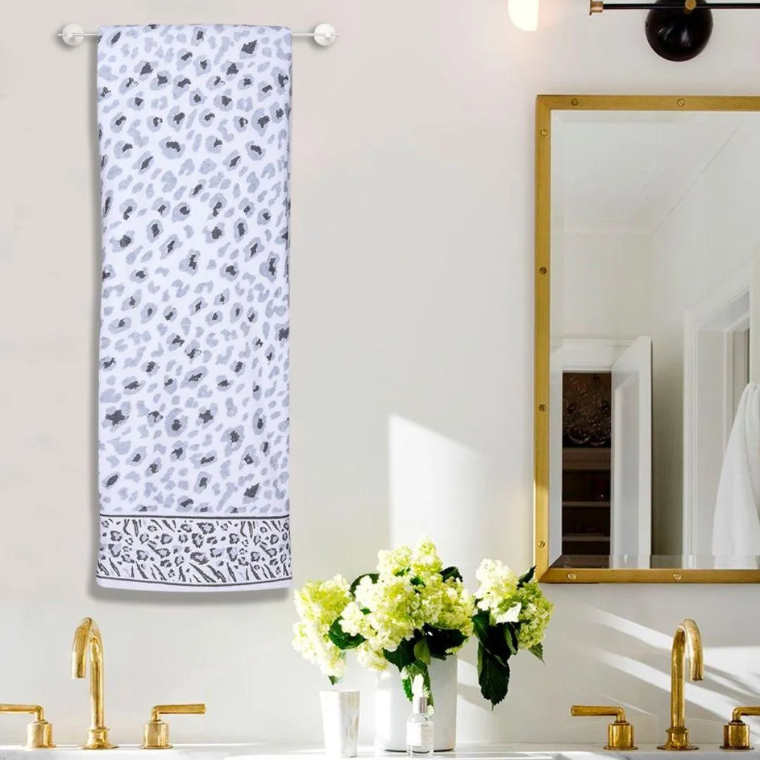 Snow Leopard 500 GSM Cotton Towel Set of 3 (Family Pack)