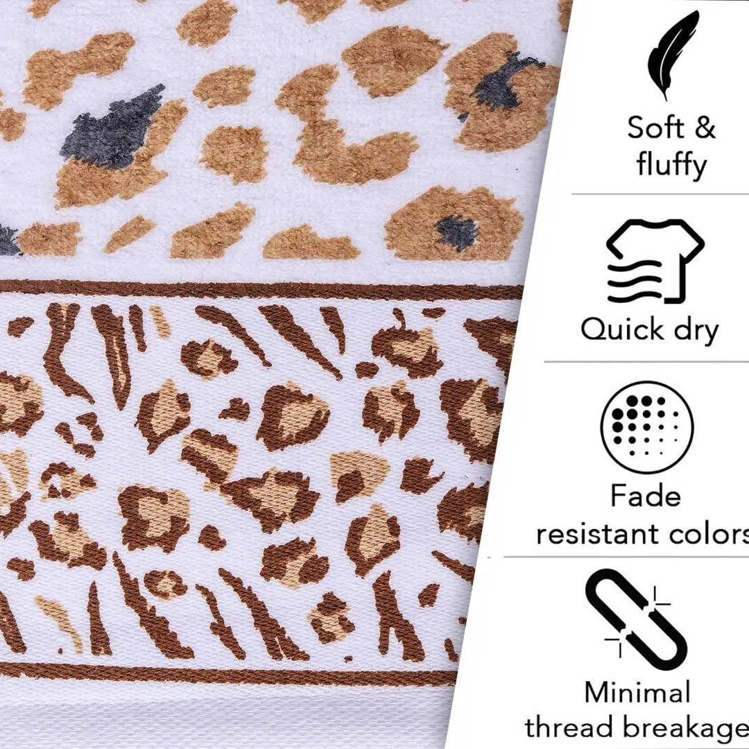 Snow Leopard 500 GSM Cotton Towel Set of 3 (Family Pack)