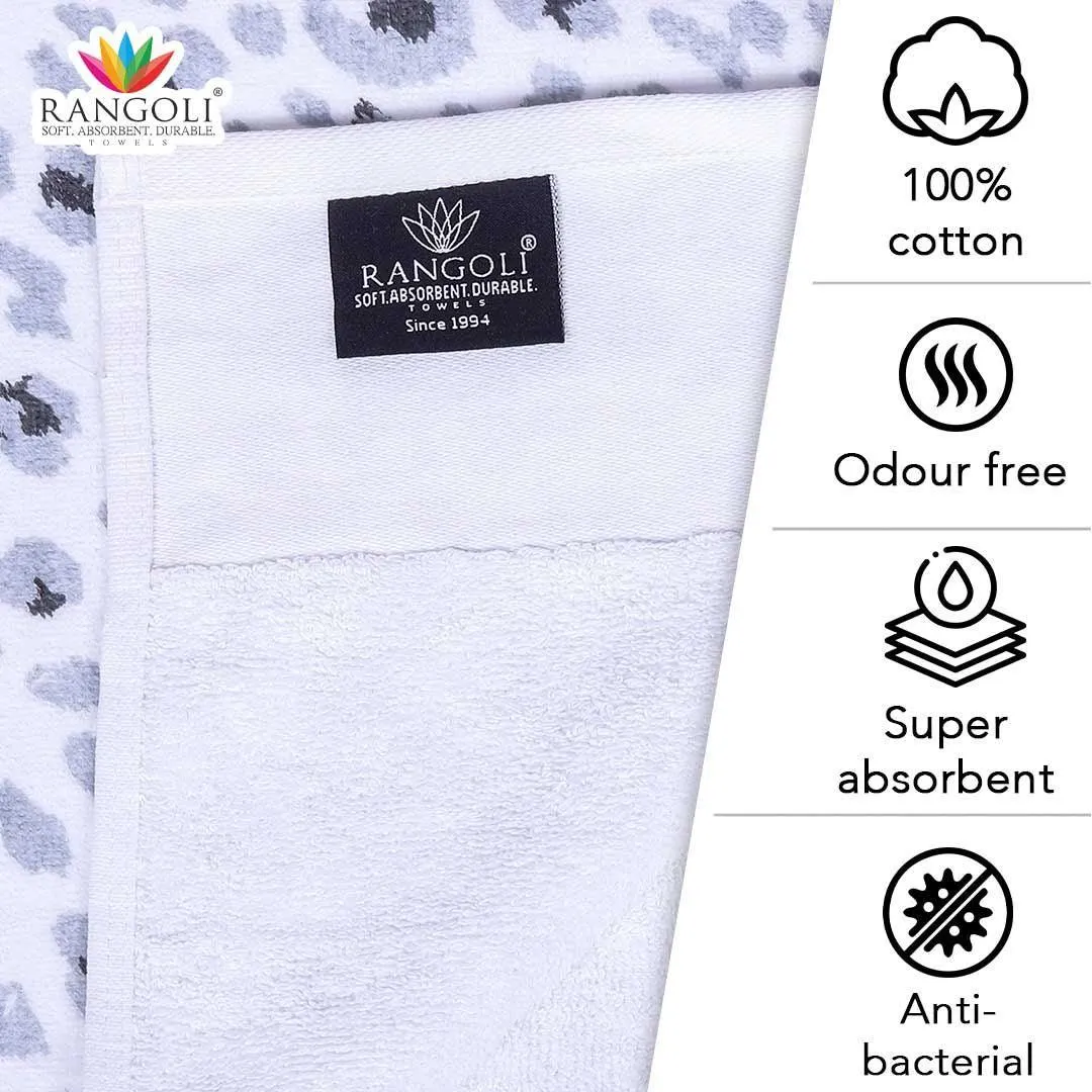 Snow Leopard 500 GSM Cotton Towel Set of 3 (Family Pack)