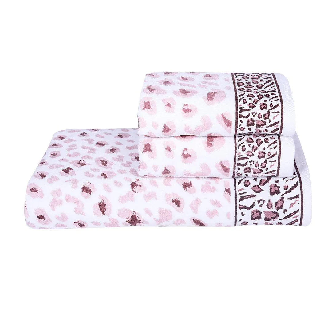 Snow Leopard 500 GSM Cotton Towel Set of 3 (Family Pack)