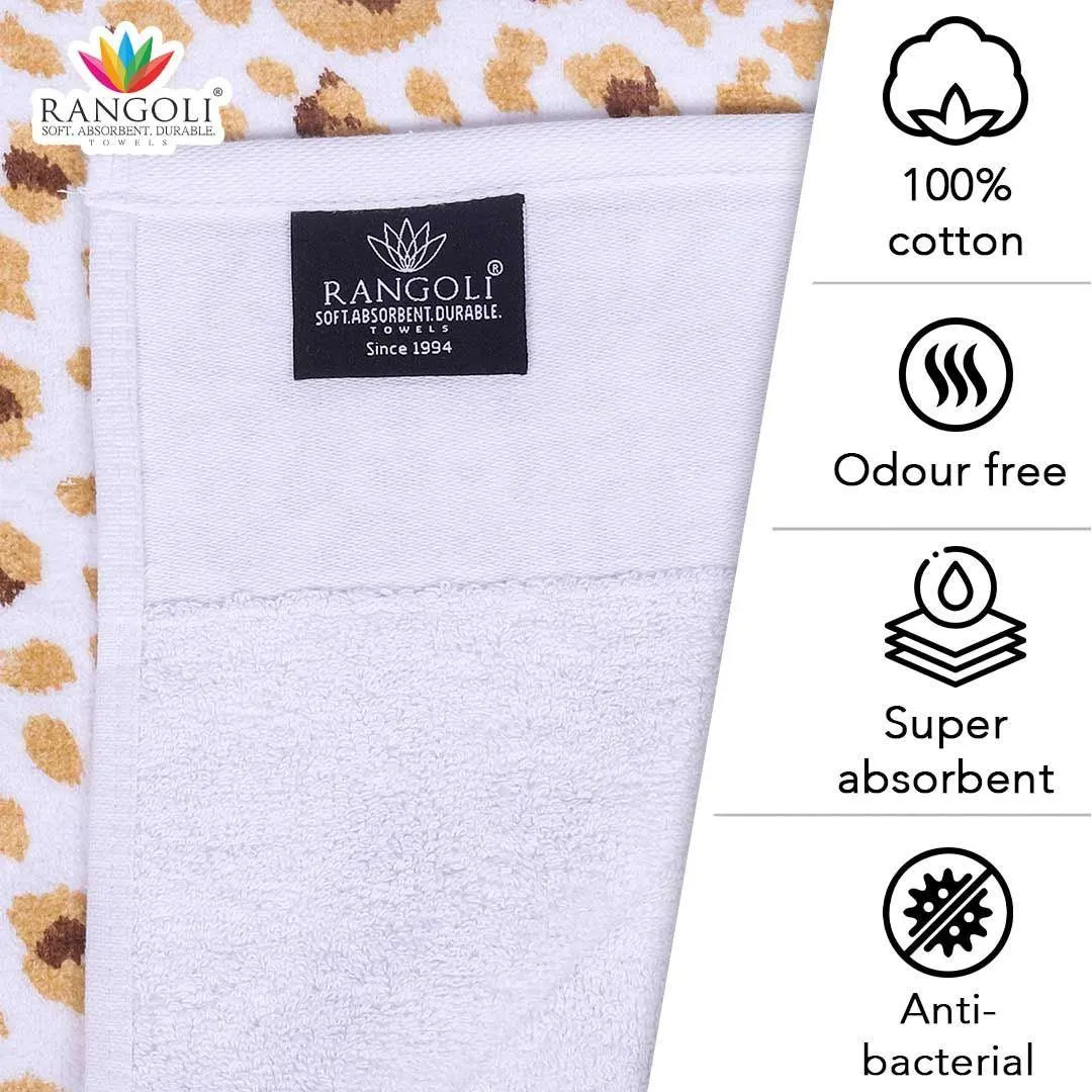 Snow Leopard 500 GSM Cotton Towel Set of 3 (Family Pack)