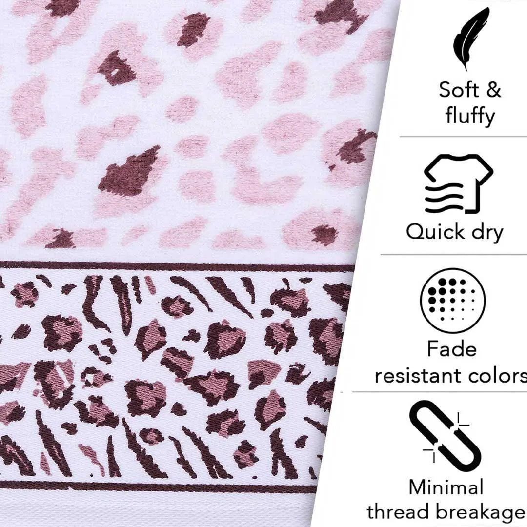 Snow Leopard 500 GSM Cotton Towel Set of 3 (Family Pack)