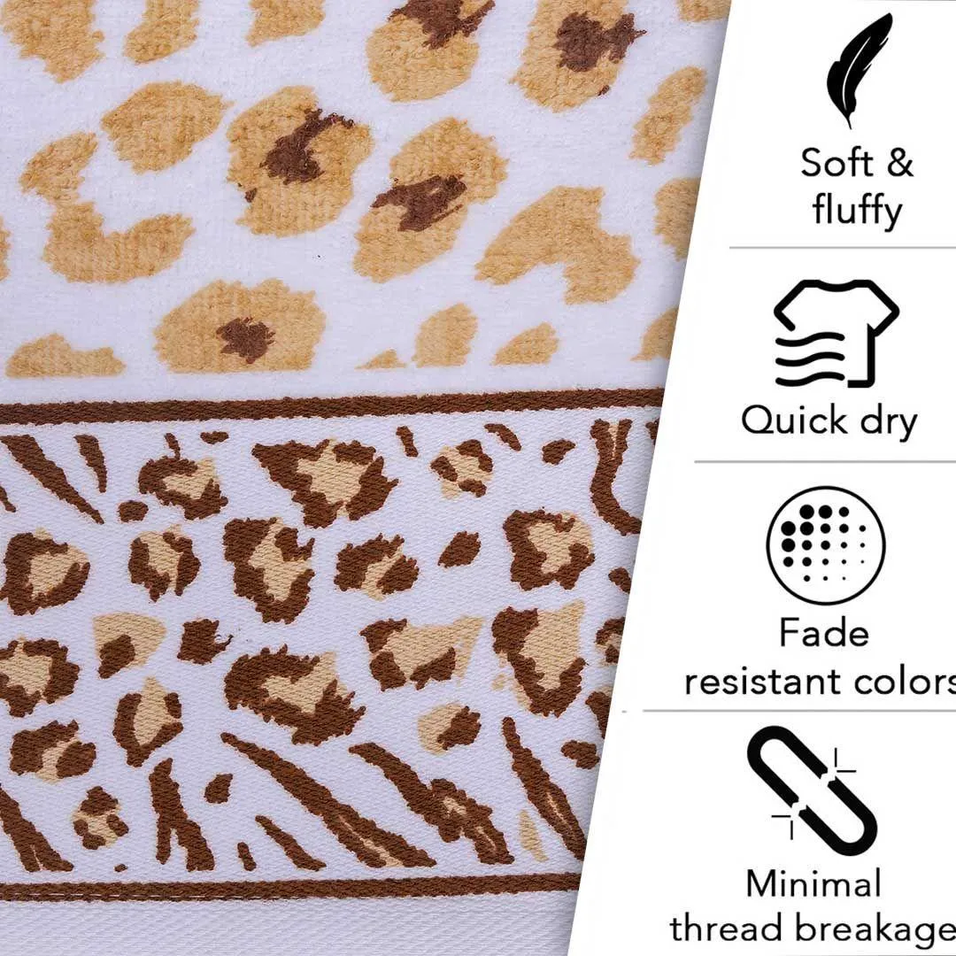 Snow Leopard 500 GSM Cotton Towel Set of 3 (Family Pack)