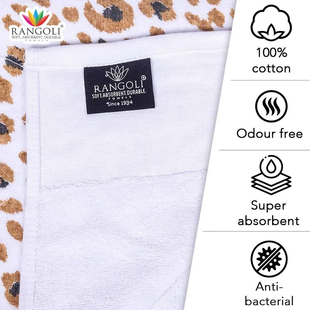 Snow Leopard 500 GSM Cotton Towel Set of 3 (Family Pack)