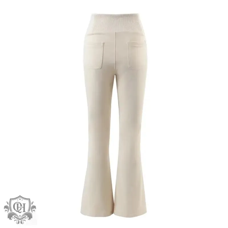 Solid Colour Wide Leg Pants