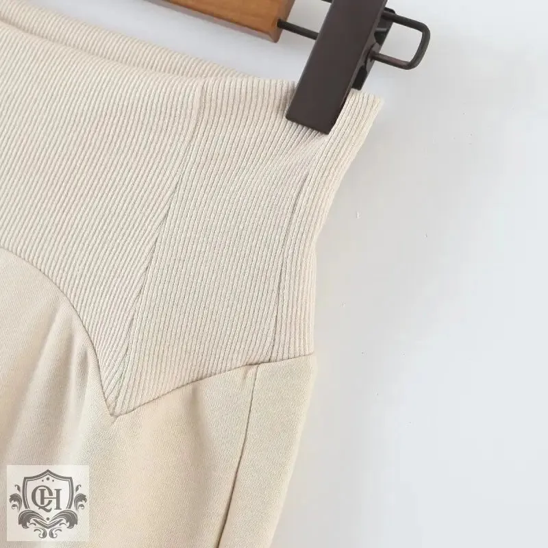 Solid Colour Wide Leg Pants