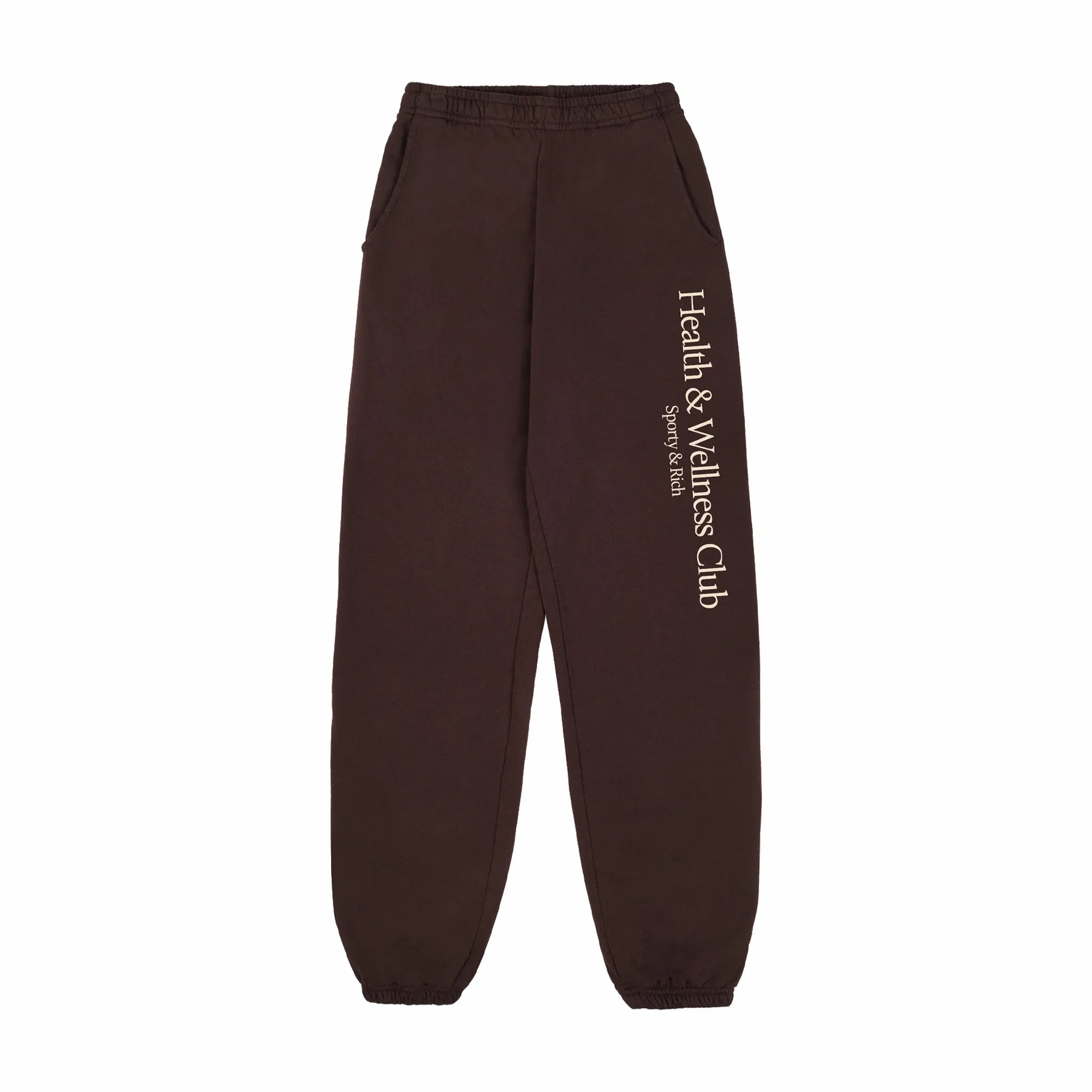 Sporty & Rich Women's H&W Crest Sweatpant (Chocolate/Cream)