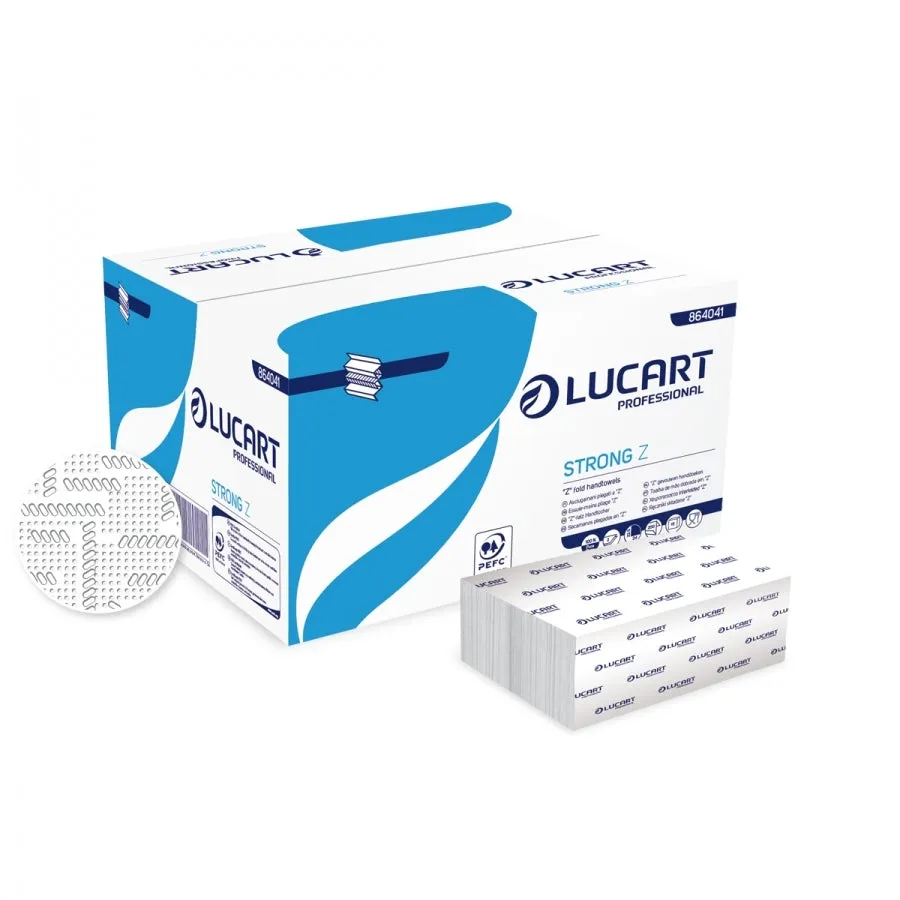 Strong Lucart Z-fold 2ply - White 22.5 x 24cm (pure 864041) - Pack 200