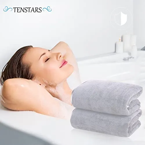 TENSTARS Quick Drying Microfiber Bath Towels - 2 Pack