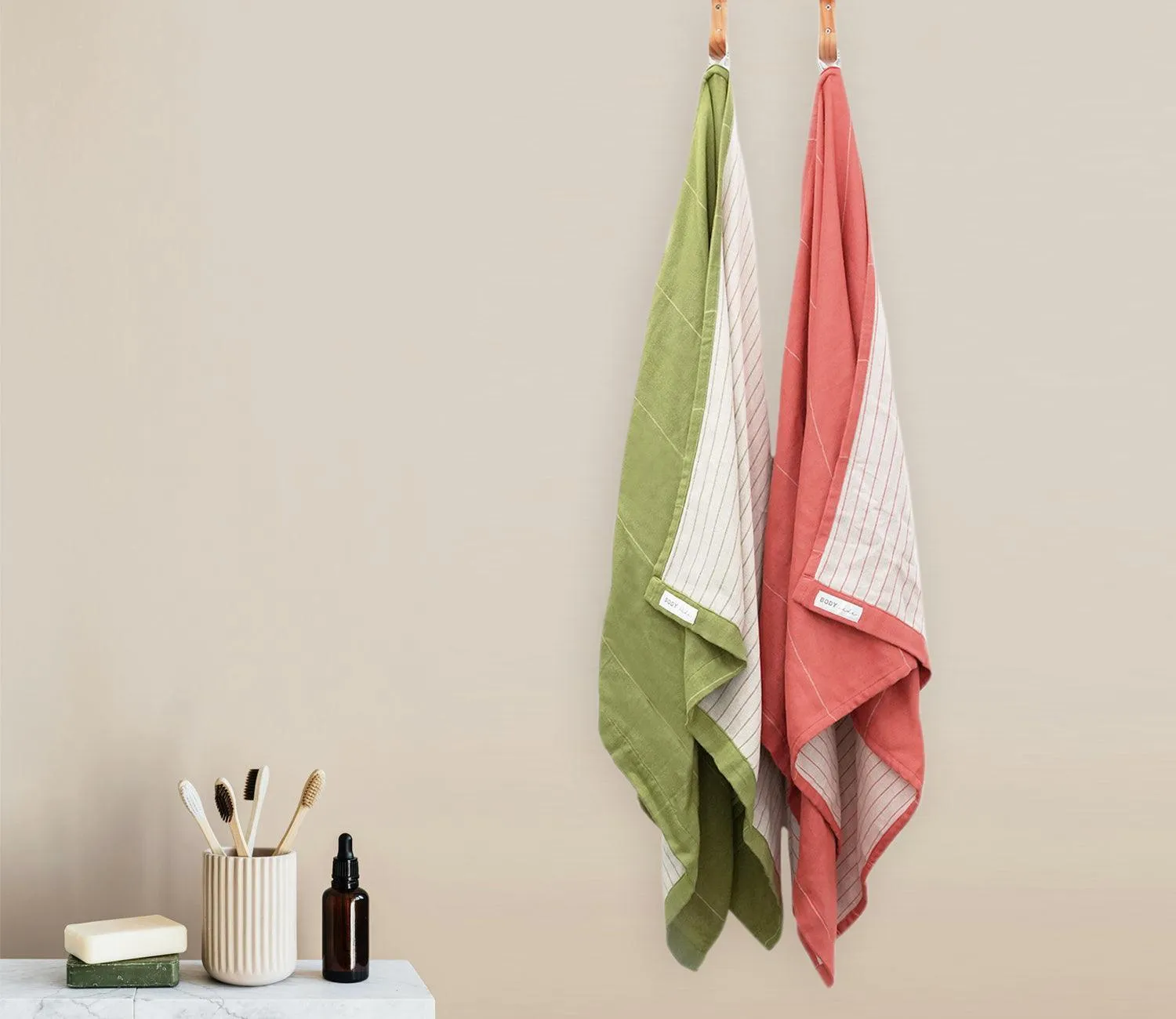 The Aloevera Double Cloth Bath Towel Pack of 2 | Napkins Cloth