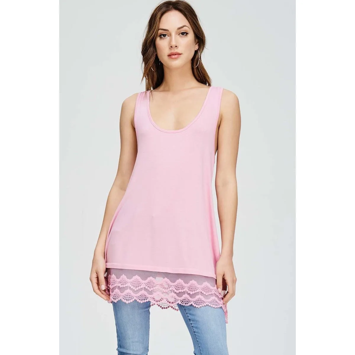 Trimmed in Lace in Light Pink