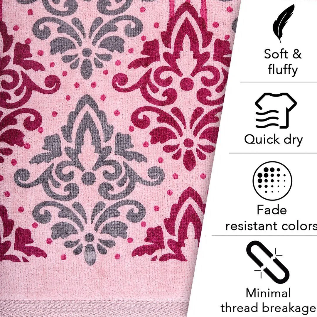 Valle 450 GSM Printed Cotton Towel Set of 4