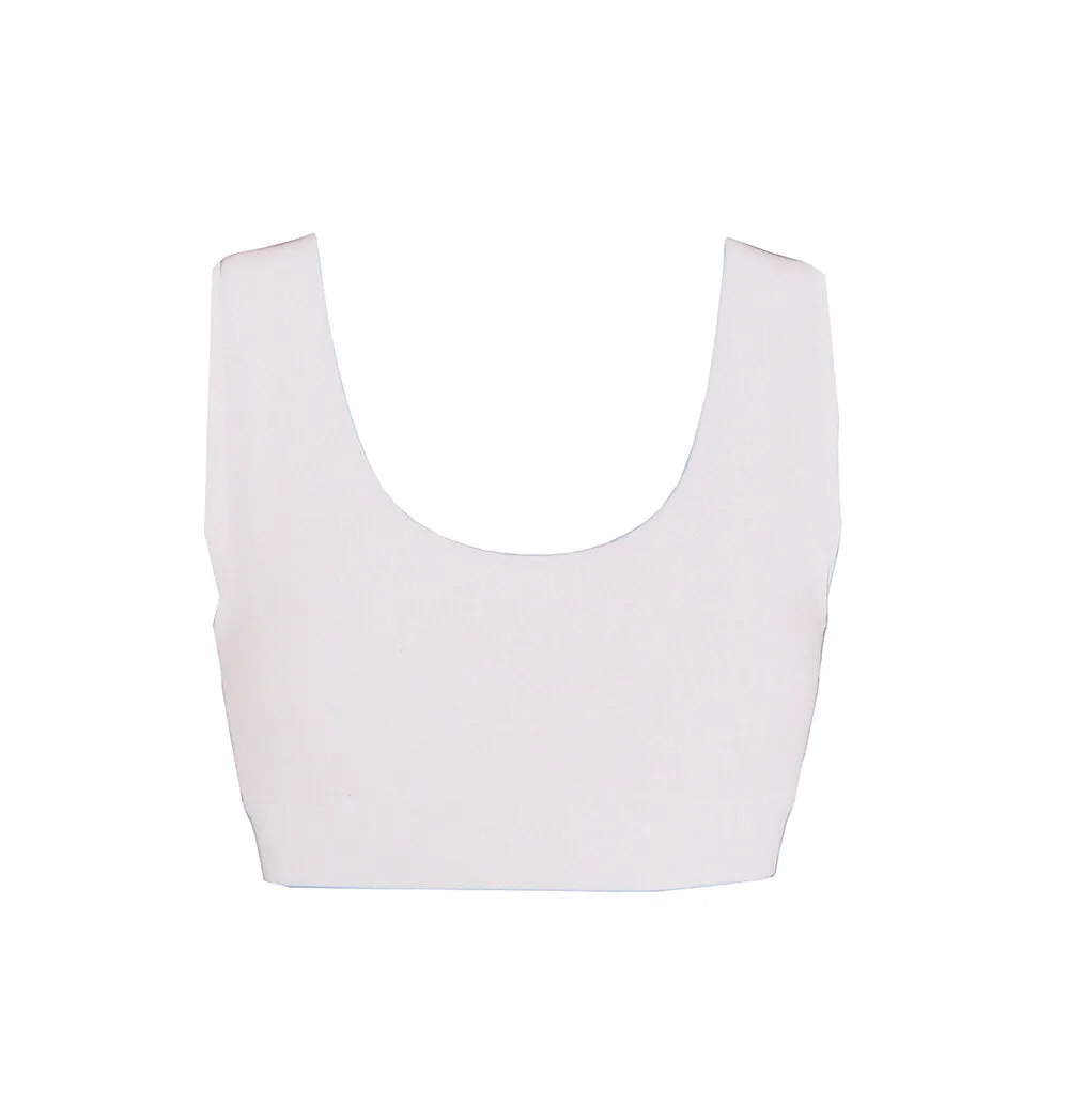 White organic bamboo sports bra