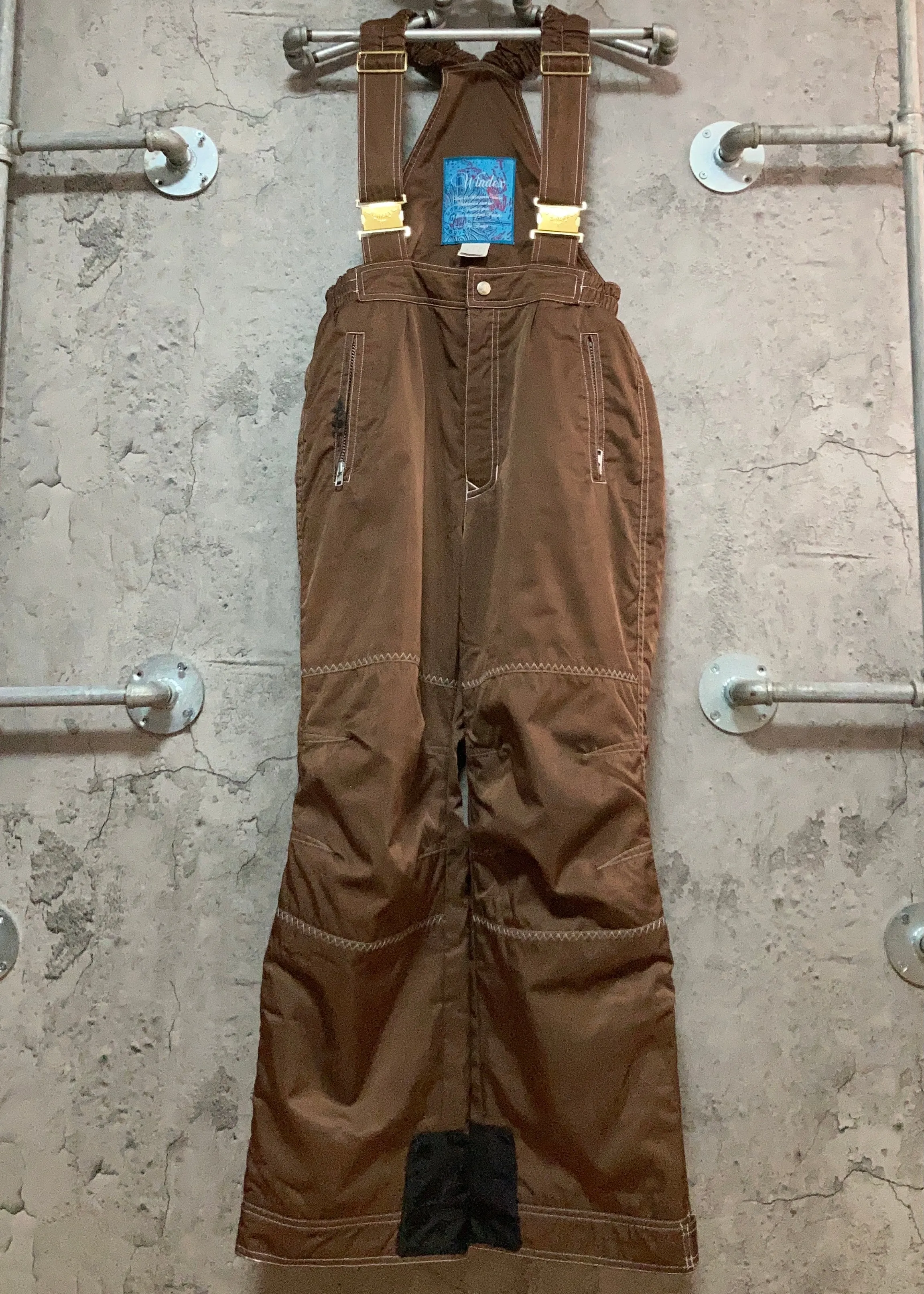 windex brown ski pants bibs