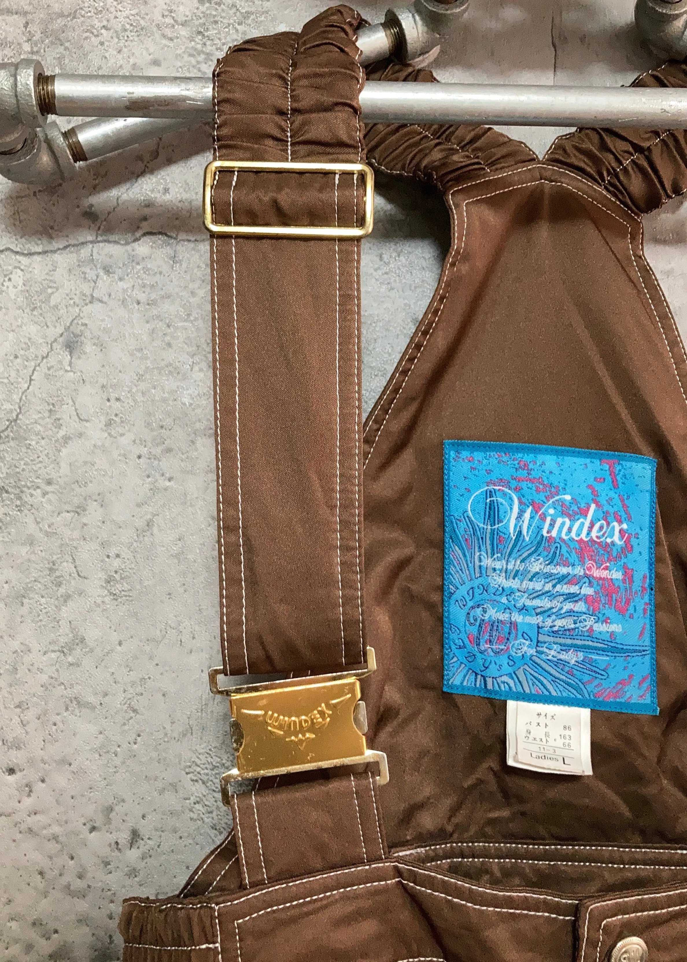 windex brown ski pants bibs