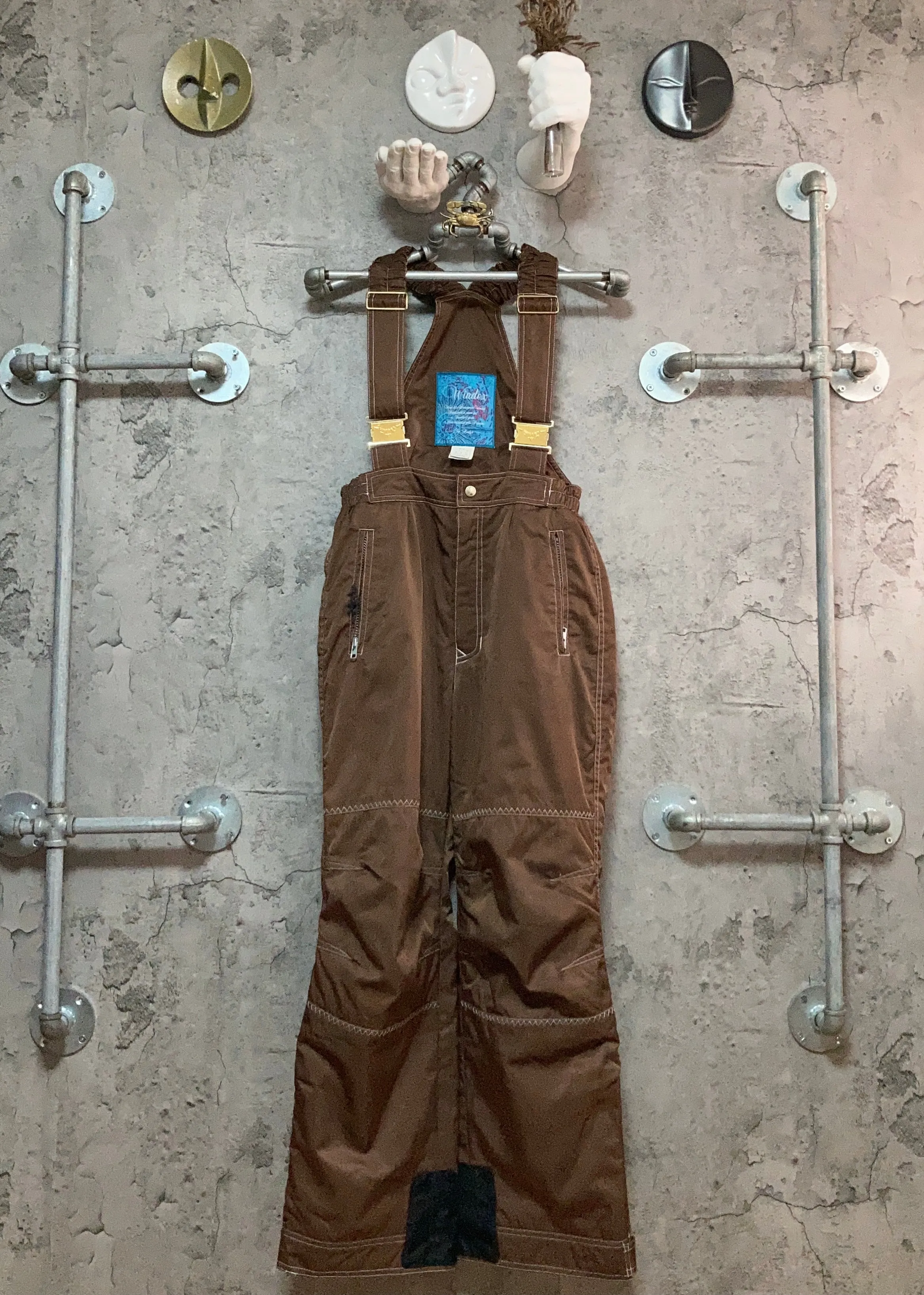 windex brown ski pants bibs