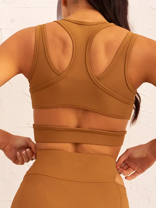 ZASUWA Female Ribbed Cutout Sports Bras